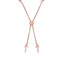 Load image into Gallery viewer, ted baker melrah icon rose gold tone crystal slider bracelet
