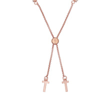 Load image into Gallery viewer, ted baker melrah icon rose gold tone crystal slider bracelet
