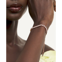 Load image into Gallery viewer, ted baker melrah icon rose gold tone crystal slider bracelet
