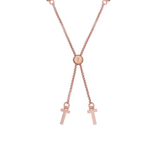 Load image into Gallery viewer, ted baker melrah icon rose gold tone rainbow crystal slider bracelet
