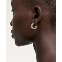 Load image into Gallery viewer, ted baker crystal hoop rose gold earrings
