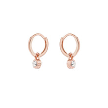 Load image into Gallery viewer, ted baker sinalaa rose gold tone crystal huggie
