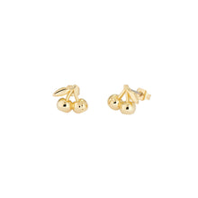 Load image into Gallery viewer, ted baker cherry gold stud earring
