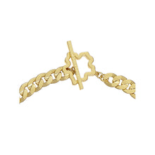 Load image into Gallery viewer, ted bakergresha magnolia grandiflora chain necklace gold tone
