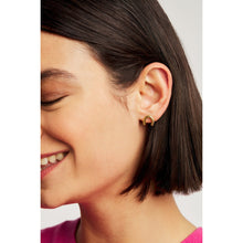 Load image into Gallery viewer, ted bakerlouiee lucky horseshoe stud earring goldtone
