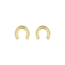 Load image into Gallery viewer, ted bakerlouiee lucky horseshoe stud earring goldtone
