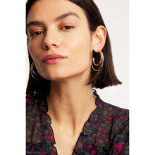 Load image into Gallery viewer, ted baker helinaa large double hoop earring silver tone
