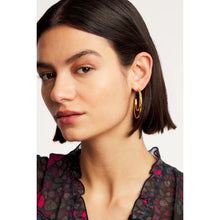 Load image into Gallery viewer, ted baker helinaa large double hoop earring gold tone
