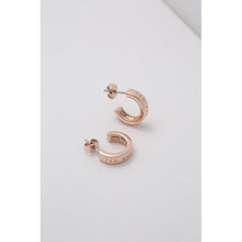 Load image into Gallery viewer, ted baker helanna  nano logo hoop earring rose gold tone
