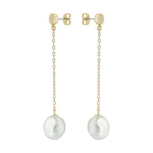 Load image into Gallery viewer, ted baker periee pearly chain drop earring gold tone, pearl
