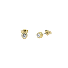 Load image into Gallery viewer, ted baker sinee: mini crystal stud earrings, gold tone, clear crystal
