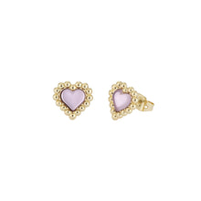 Load image into Gallery viewer, ted baker heiddy: heart of glass stud earring gold tone, light pink
