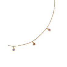 Load image into Gallery viewer, ted baker clemmee: crystal droplet gold tone rainbow pastel crystal necklace
