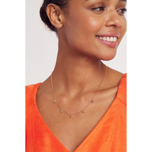 Load image into Gallery viewer, ted baker clemmee: crystal droplet gold tone rainbow pastel crystal necklace
