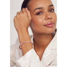 Load image into Gallery viewer, ted baker elliee: enamel heart rose gold tone light pink bangle
