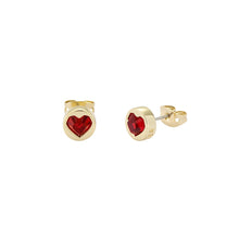 Load image into Gallery viewer, ted baker heartan: heart rock gold tone stud earrings
