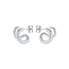Load image into Gallery viewer, ted baker hennriy: double hoop silver tone earring
