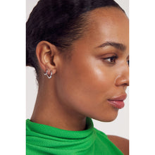 Load image into Gallery viewer, ted baker hennriy: double hoop silver tone earring
