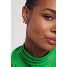 Load image into Gallery viewer, ted baker hennriy: double hoop rose gold tone earring
