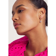 Load image into Gallery viewer, ted baker ryanka: razzle dazzle hoop charm rose gold tone clear crysta earring

