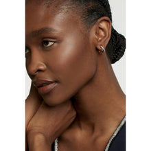 Load image into Gallery viewer, helias: crystal double hoop crystal earring rose gold tone, clear crystal
