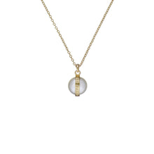 Load image into Gallery viewer, ted baker perreti: logo pearl gold tone pendant necklace
