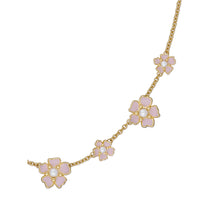 Load image into Gallery viewer, ted baker petia: painted flower necklace gold tone, light pink &amp; pearl
