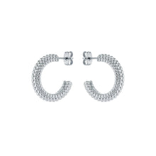 Load image into Gallery viewer, ted baker dotetta: dotty hoop earrings silver tone
