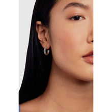 Load image into Gallery viewer, ted baker dotetta: dotty hoop earrings silver tone
