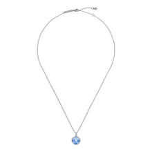 Load image into Gallery viewer, ted baker crastel: crystal pendant necklace silver tone, light blue crystal
