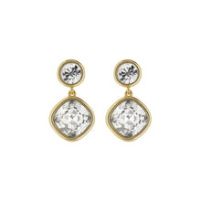 Load image into Gallery viewer, ted baker craset: crystal drop earrings gold tone, clear crystal
