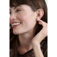 Load image into Gallery viewer, ted baker soletia: solitaire sparkle crystal stud earrings gold tone black dianond crystal
