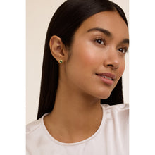 Load image into Gallery viewer, ted baker soleta: solitaire sparkle crystal stud earrings gold tone, green crystal
