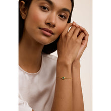 Load image into Gallery viewer, ted baker soleta: solitaire sparkle crystal pendant bracelet, gold tone, green crystal
