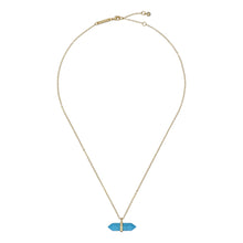 Load image into Gallery viewer, ted baker paries: paradise rock pendant necklace gold tone, turquoise
