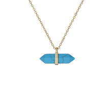 Load image into Gallery viewer, ted baker paries: paradise rock pendant necklace gold tone, turquoise
