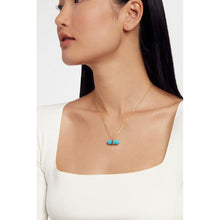 Load image into Gallery viewer, ted baker paries: paradise rock pendant necklace gold tone, turquoise

