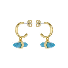 Load image into Gallery viewer, ted baker parin: paradise rock huggie earrings gold tone, turquoise
