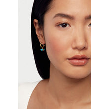 Load image into Gallery viewer, ted baker parin: paradise rock huggie earrings gold tone, turquoise
