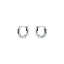 Load image into Gallery viewer, ted baker crisete: logo hoop earrings (10mm) silver tone
