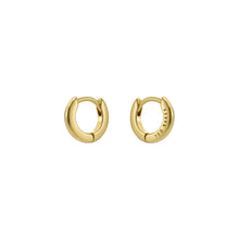 Load image into Gallery viewer, ted baker crisete: logo hoop earrings (10mm) gold tone
