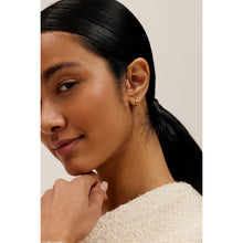 Load image into Gallery viewer, ted baker crisete: logo hoop earrings (10mm) gold tone
