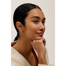 Load image into Gallery viewer, ted baker crislie logo 12mm hoop earring gold tone
