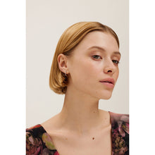 Load image into Gallery viewer, ted baker crisele: logo hoop earrings (14mm) silver tone
