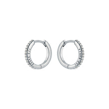 Load image into Gallery viewer, ted baker heplie: crystal hoop earrings (14mm) silver tone, clear crystal
