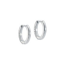 Load image into Gallery viewer, ted baker heplie: crystal hoop earrings (14mm) silver tone, clear crystal
