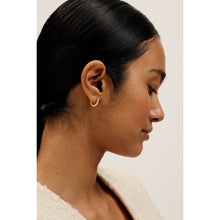 Load image into Gallery viewer, ted baker heplie: crystal hoop earrings (14mm) gold tone, clear crystal

