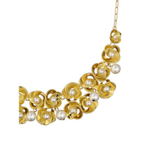 Load image into Gallery viewer, ted baker floressa: pearl flower necklace gold tone
