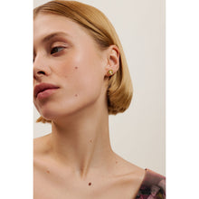 Load image into Gallery viewer, ted baker flo: pearl flower stud earrings gold tone
