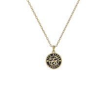 Load image into Gallery viewer, ted baker monella: monogram button pendant necklace gold tone, black
